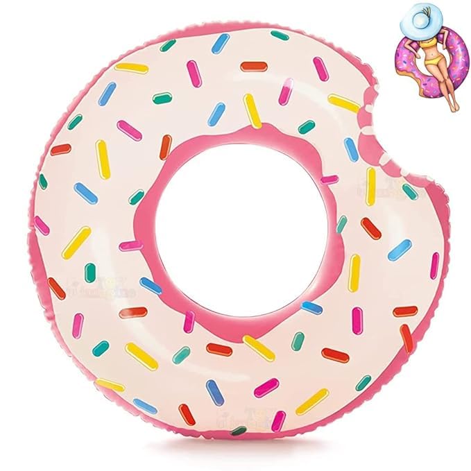 Bitted Donut Swimming Pool Float Tubes for Adults & Kids 90cm x 23cm | Swimming Ring Floats for Kids 9 Years and Above | Backyard Pool Fun Toys for Boys & Girls