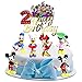 7 Pieces Figuras Mickey Mouse Tarta,Minnie Adorno Para Pasteles 2 años,Mickey Cake Topper,Adorno Tartas Mickey Mouse,Mini Figuras Mickey,Minnie Cake Decoration para Baby Shower Fiesta de Cumpleaños.