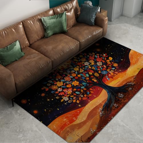 Tapis 180x270cm carpette de salon à motif bohème plante douce pour sol - 6