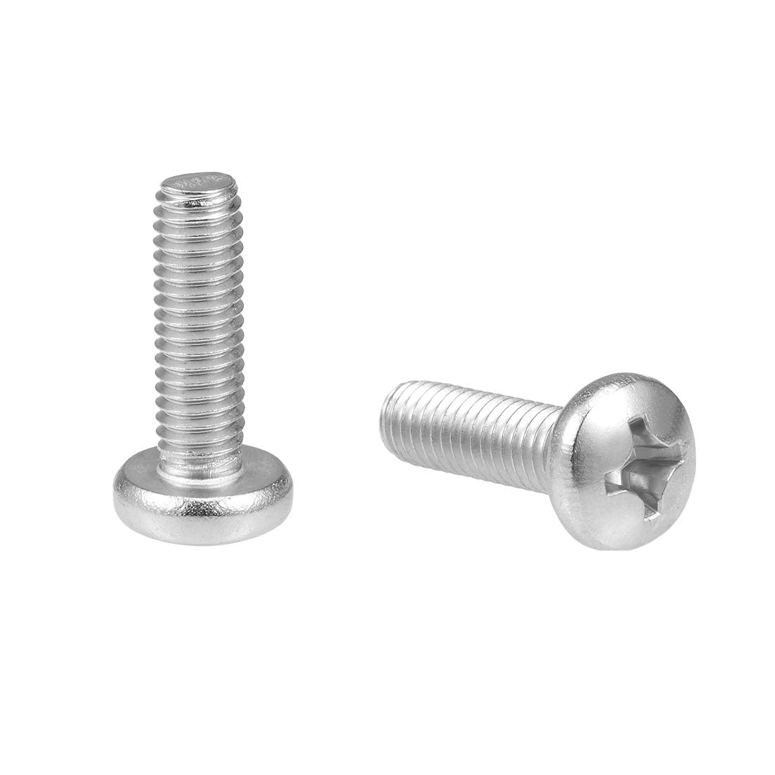 TOP-VIGOR 10Pcs Cross Pan Head Machine Screws, M6x20mm Phillips Round Head Screws Bolts for Machinery Furniture, Car