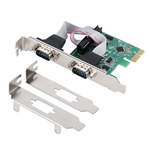 QNINE 2 Port PCIe Serial Card, PCI Express 1.0 x 1 to Industrial DB9 COM RS232 Converter Adapter Controller for PC