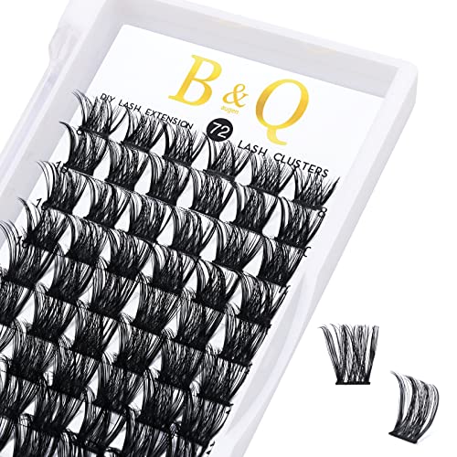 Faux Cils Individuel Cluster 72 Pcs D-8-16MIX DIY Extensions de Cils Réutilisable Cluster Faux Cils Volume Russe Cluster Faux-Cils by B&Q LASH (B05,D-8-16MIX) Cover