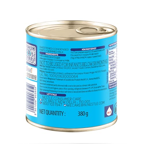 Image of Milkmaid Nestle Partly Skimmed Sweetened Condensed Milk, 380 g Tin, cream