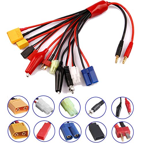 RC Convert Cable 4.0 to XT90/XT60/JST/Igniter/Futaba/T Put/EC5 10 in 1 RC Charger Splitter