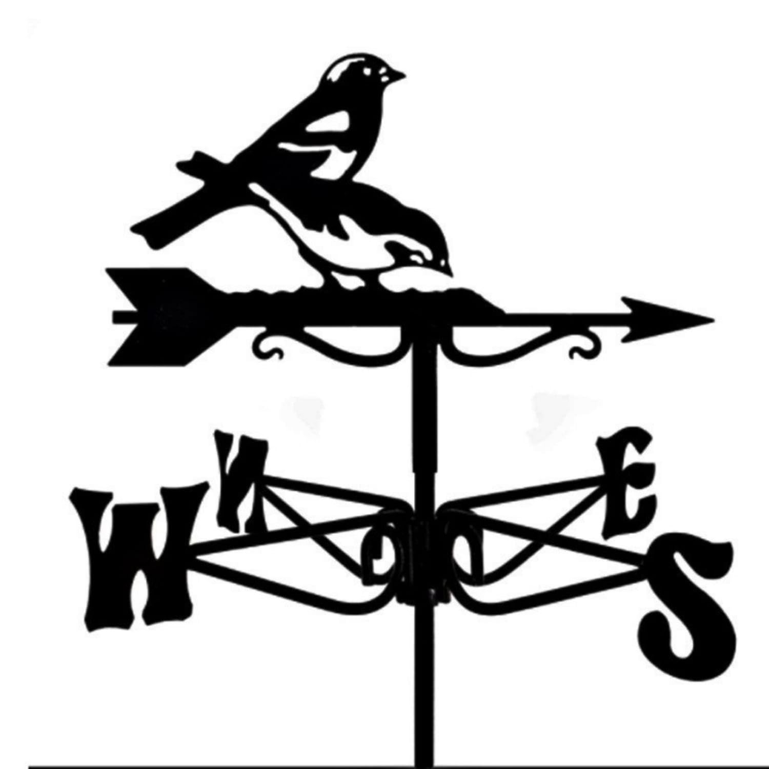 Spray Painted Finish Metal Weather Vane European Design Wind Direction Indicator Long-Lasting Garden Wind Vane Rustproof for Yard, Farmhouse, Shed, Two Birds-image-44