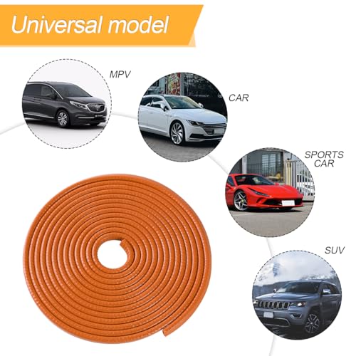 Image of Osilly Car Door Edge Guards, 16Ft Rubber Seal Car Door Edge Trim, U Shape Door Edge Protector Guard, Aluminum Weather Proofing Automotive Door Edge Molding Protection for Most Car (Orange)