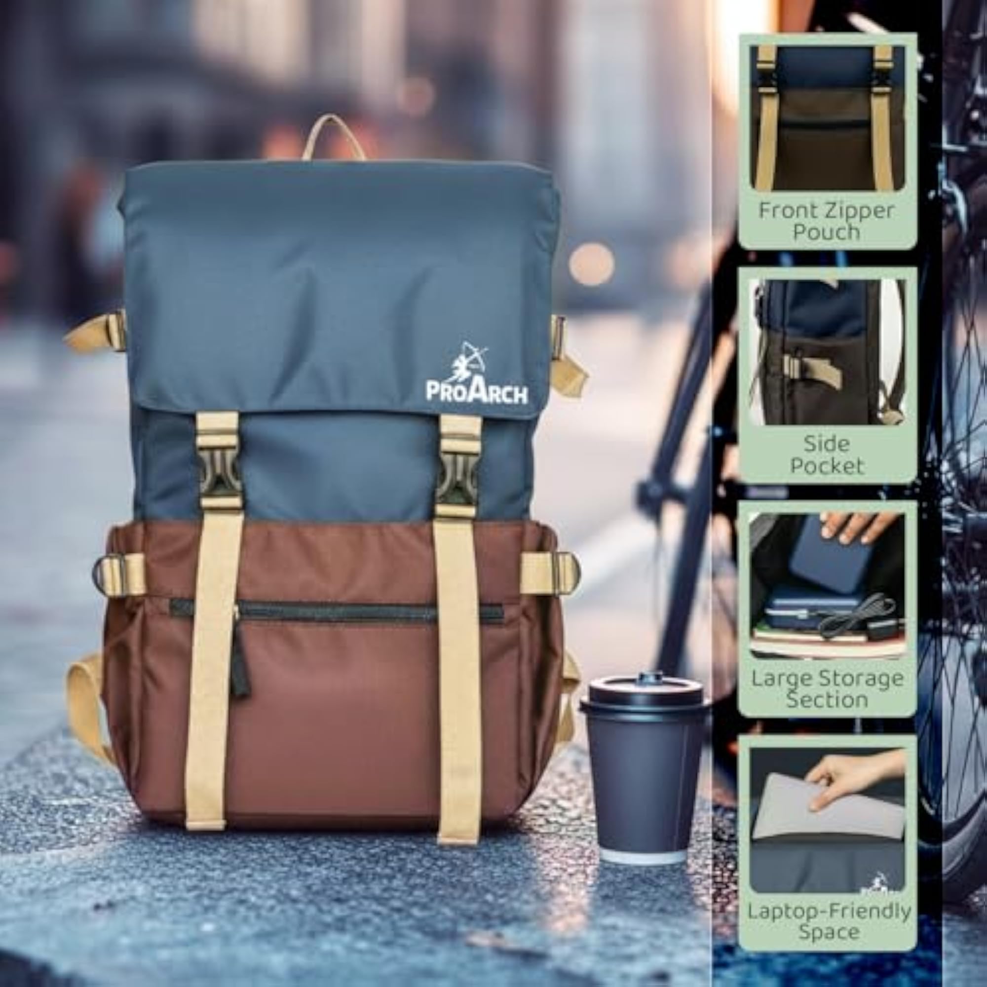 Stylish Laptop Backpack for Women & Men, Water Resistant
