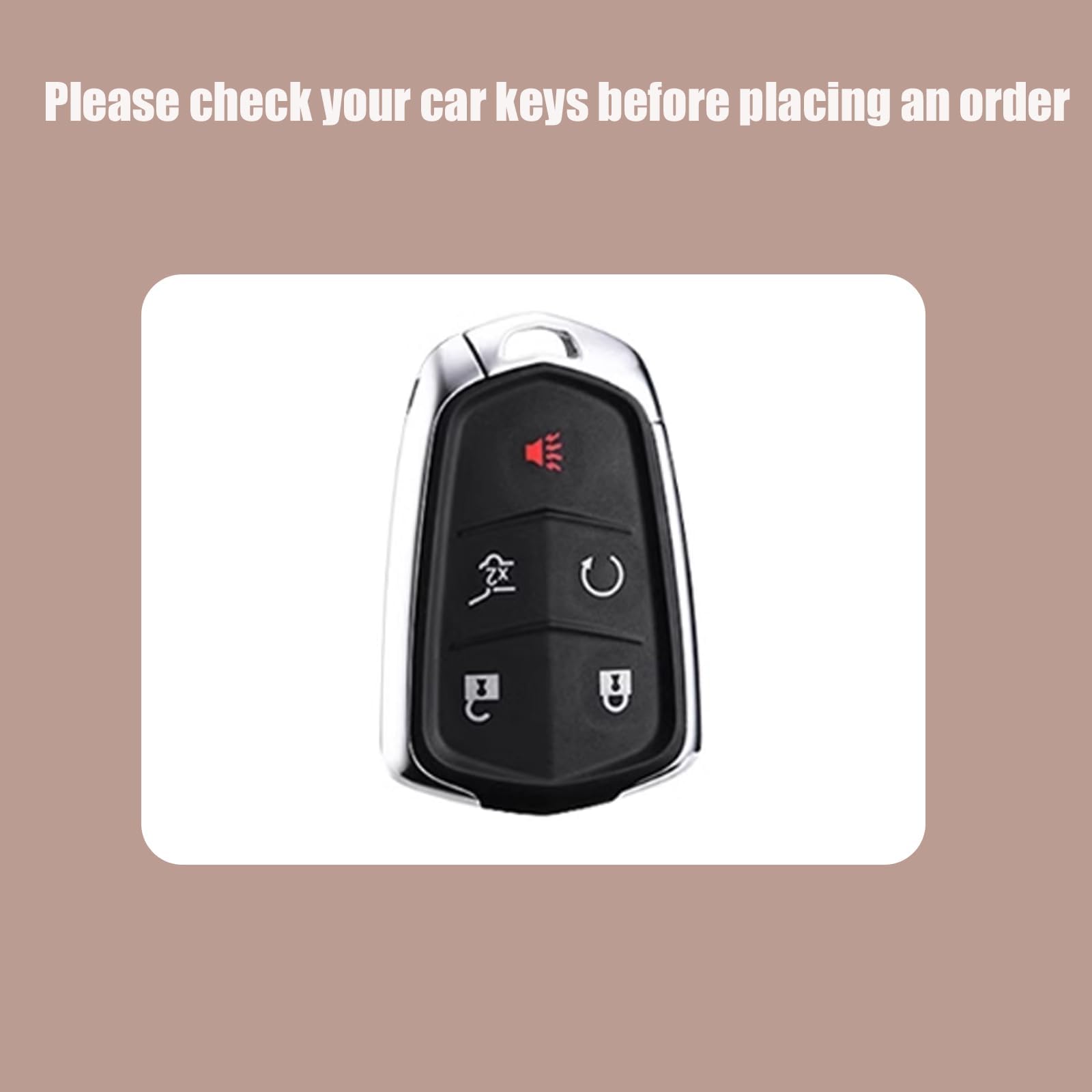 Conchas Clave para Cadillac CT5 XT5 XT4 XTS CT6 XT6 ATS L, Protector de Soporte for Mando a Distancia Sin Llave Flip Car Key Shell Cover Carcasa de Repuesto Plegable, C Coffee