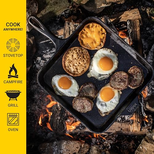 Lodge Pre-Seasoned Cast Iron Square Griddle, PFAS-Free, 11 Inches - image 3