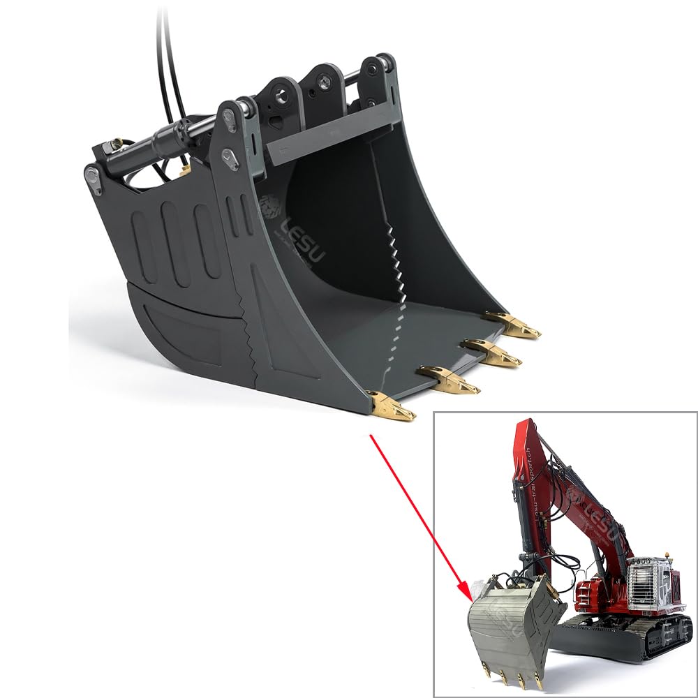 LESU 1/14 excavadora RC hidráulica pala plegable para ET35 excavadora niño juguete acero inoxidable gris pintado piezas de metal