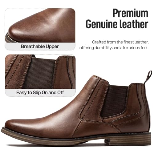 Image of Arkbird Chelsea Boots for Men Genuine Leather Oxford Casual and Formal Ankle Dress Boot