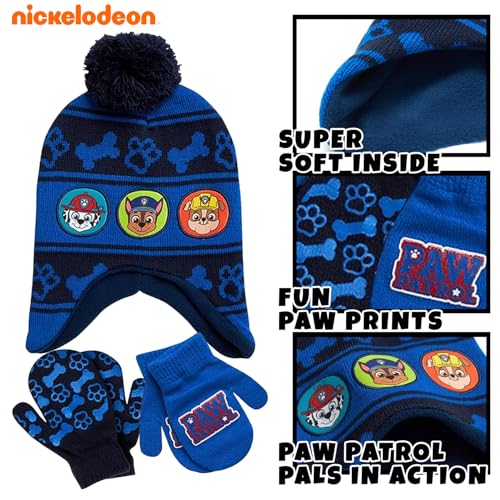 Image of Nickelodeon Boys Paw Patrol Winter Hat, 2 Pair Gloves or Mittens (Toddler /Little Boys)
