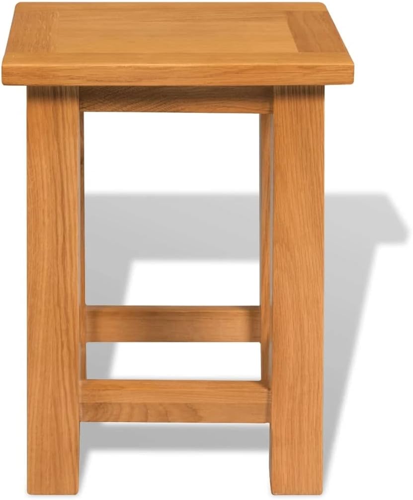 vidaXL End Table Solid Oak Wood 10.6"x9.4"x14.6"