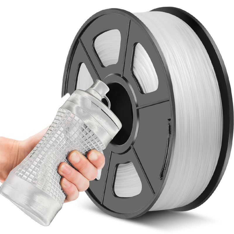 Image of JAYO Clear TPU Filament 1.75mm 1KG, Flexible 3D Printer Filament | Shore 95A, Strong Elasticity, Abrasion Resistance, Smooth Pringting, Fits Most FDM Printers
