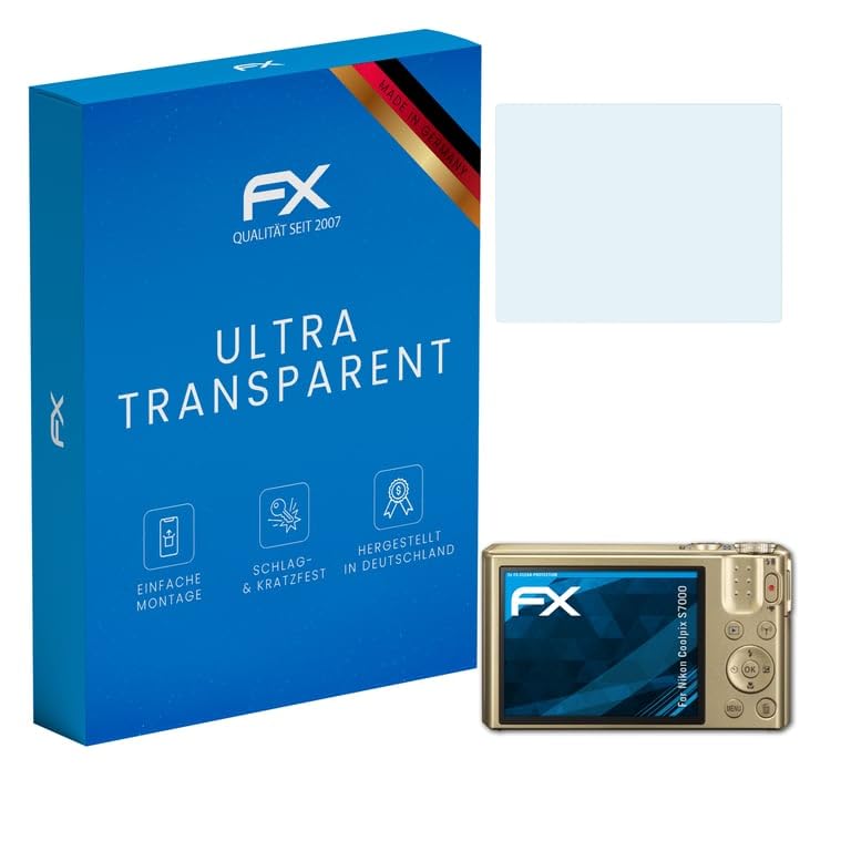 atFoliX Screen Protection Film compatible with Nikon Coolpix S7000 Screen Protector, ultra-clear FX Protective Film (3X)