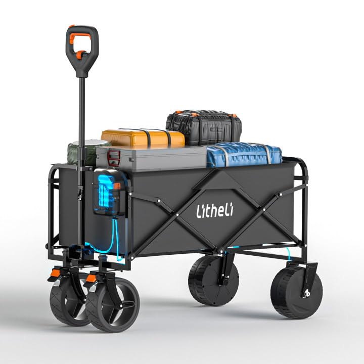 Amazon.co.jp: Litheli 電動キャリーワゴン 坂道運搬 軽量 大容量100L