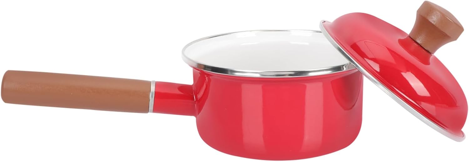 Cabilock Kitchen Enamel Stockpot for Cooking Noodles Soups and Food Pot for Induction and Gas Stoves Ergonomic Handle Design