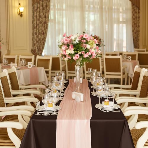 Image of TURSTIN 4 Pack Fall Themed Satin Tablecloth 102 x 58'' Overlay Table Cover