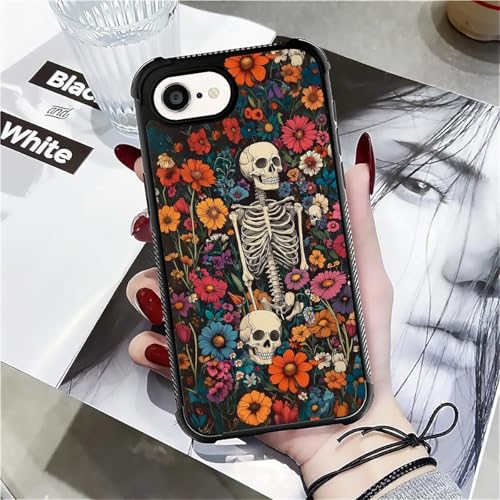 DAIZAG Case for iPhone 16e,Four Corners with Bumper Shockproof Anti-Scratch Protection Phone Case for Man Women-Beautiful Skeleton Flower - image 7