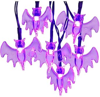 GlowSol Halloween Solar String Lights, 21.3 Ft 30 LED Waterproof Purple ...