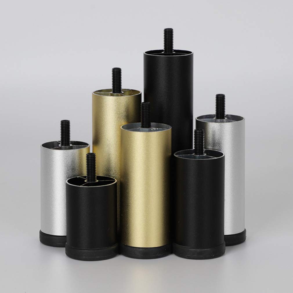 Gambe per Mobili In Metallo,Gambe per Tavoli In Lega di Alluminio,Gambe per Divani Regolabili In Altezza,Gambe per Letto,Con Barra Filettata M8, 0-8 MM Regolabili,4 Pezzi(silver40cm/15.7in)