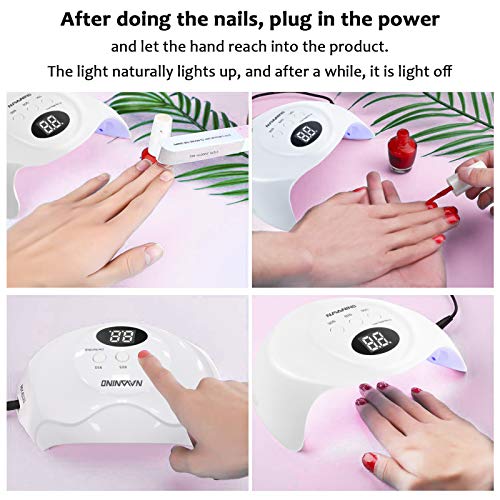 NAVANINO Nageltrockner LED/UV Lampe für Gelnägel, 30/60/99/120s Timer, Infrarot Sensor, LCD Display, Aushärtungswerkzeug… – Bild 5