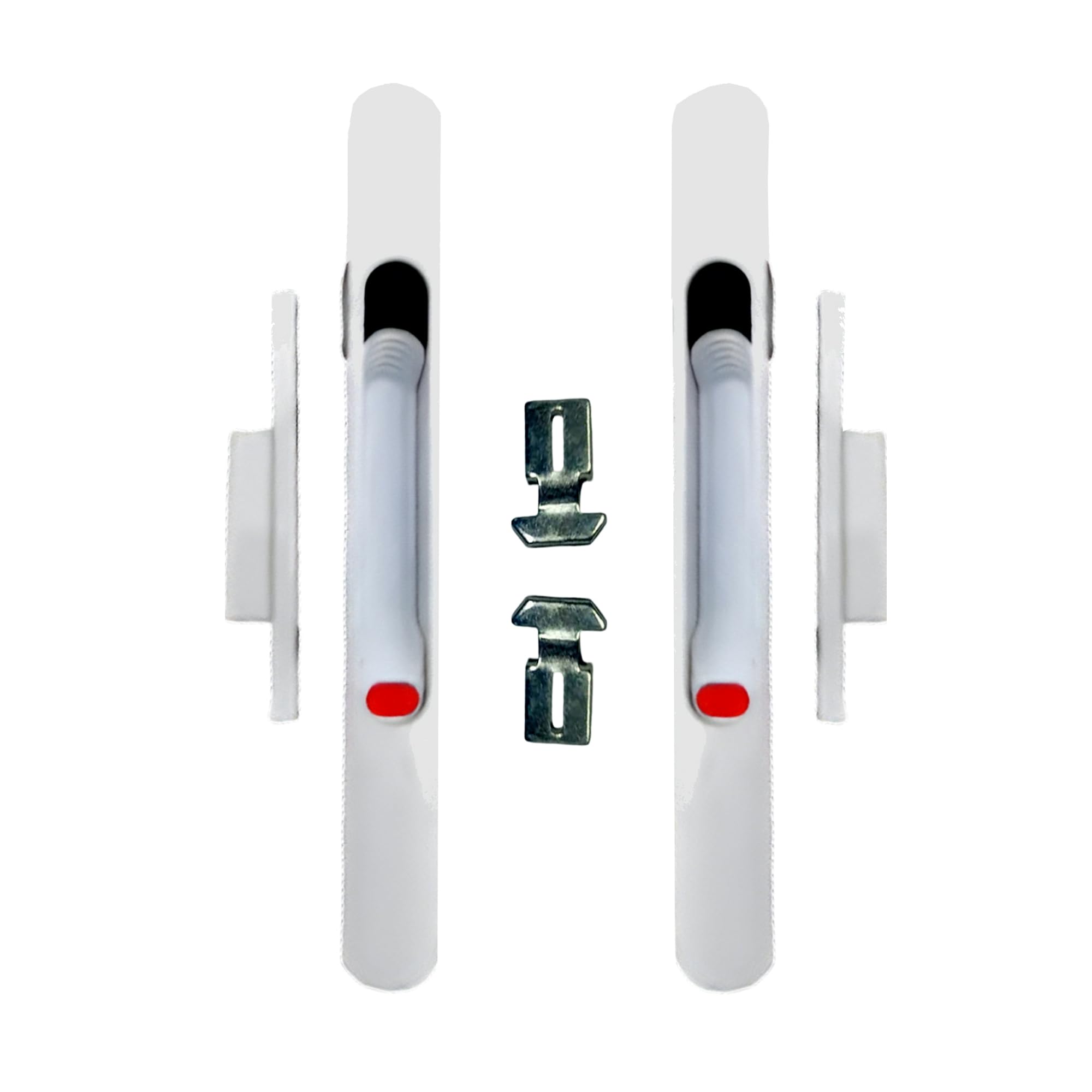 First Lot Aluminium Alloy Concealed Sliding Window Latch Lock for Euro Series Aluminium Domal and uPVC Sliding Door & Windows. (1 Pair, White)