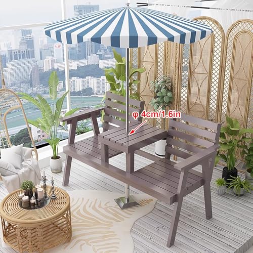 Banco de jardín exterior impermeable con mesa central elevable de 3 plazas 4