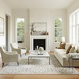 Nourison Home Jubilant Transitional Ivory/Grey 7'10'' x 9'10'' Area-Rug, Easy-Cleaning, Non Shedding, Bed Room, Living Room, Dining Room, Kitchen (8x10)