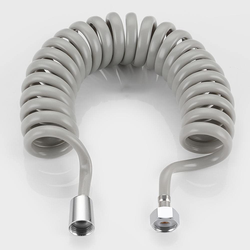 manguera de inodoro manguera ducha gris manguera de ducha 2 metros Manguera de ducha flexible Manguera de resorte para bidé Adecuado para pistola rociadora de baño Inodoro de balcón (gris)-5m