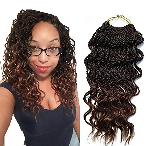 6Packs 18'' Wavy Senegalese Twist Crochet Braid Hair Wavy Ends Synthetic Hair Extensions