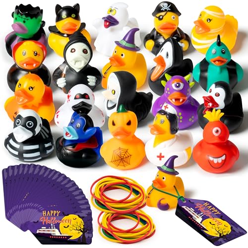 H1vojoxo Halloween Rubber Ducks Bulk - 60PCS Party Favors, Bath Toys, Trick or Treat Fillers, Gift Exchange