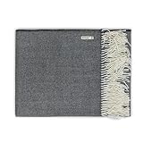 Alpaka Decke Wohndecke - Tagesdecke aus Alpakawolle 130x180 cm (grau)