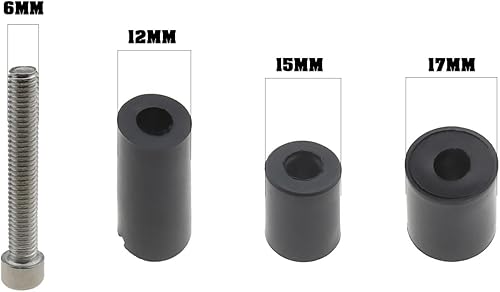 Miniatura 3 de Par de tapas de enchufe de manillar de motocicleta de 0.866 in con tornillos, tubos de expansión, llave hexagonal, color negro, universal para