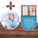 Yakucho Baptism Gifts for Boys - Baby Boy Baptism Gifts, Baby Picture Frame for Baby's Baptism or Christening, Blessing Card in Frame, Add 4x6 Inch Photo to Double Frame