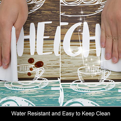 Hebe Farmhouse Anti Fatigue Kitchen Rug Set 2 Pieces With Runner Cushioned Kitchen Floor Mats Set Waterproof Non Skid Kitchen Rugs And Runner Sets For Kitchen Sink Laundry #TOP4