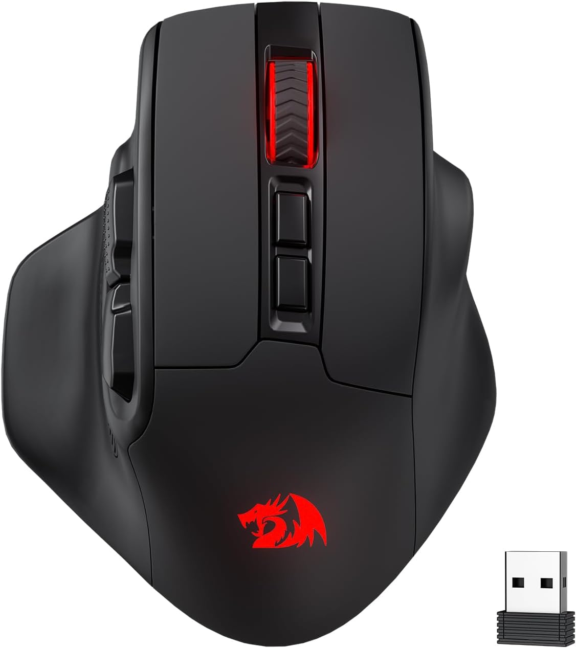 Redragon M806 Wireless Gaming Mouse, 7 Programmable Buttons Wired RGB Gamer Mouse w/ 3-Mode Connection, BT & 2.4G Wireless, Ergonomic Natural Grip Build, Software Supports & Backlit