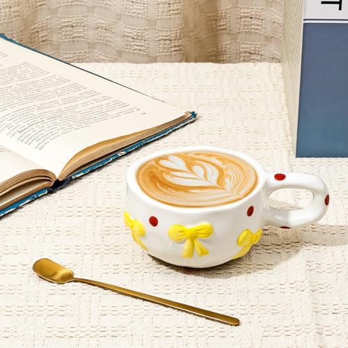 Taza de Cerámica Navideña con Moño Rojo y Lunares miniatura 7