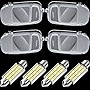 Tallew 8 Pieces Dome Light Cover with LED Lights Bulbs White, Roof Map Dome Light Cover, Overhead Console Lamp Lens Compatible with Dodge 1500 2500 3500 4500 5500