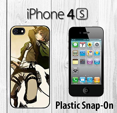 Attack on Titan Captain Levi Offense Custom made Case/Cover/skin FOR iPhone 4/4s -Black- Plastic Snap On Case ( Ship From CA)