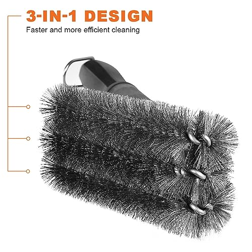 Flintronic BBQ Grill Cleaning Brush, Barbecue Steel Brushes, Barbecue Grill Wire Brush with Detachable Handle - Image 4