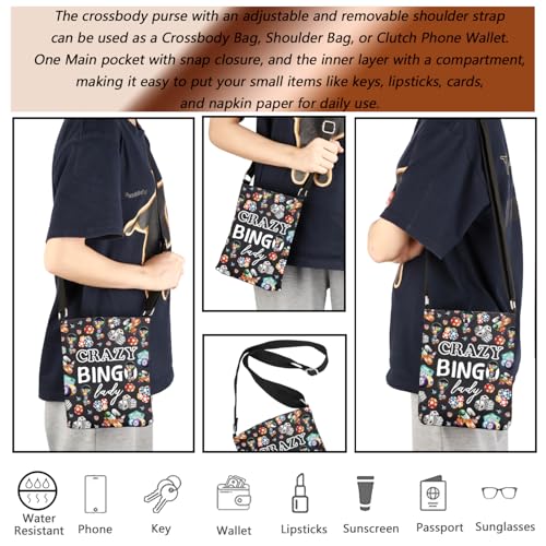 MBMSO Funny BGO Gifts for BGO Gamers Crazy BGO Lady Crossbody Bag BGO Gambling Gifts for BGO Lover Crossbody Purse3