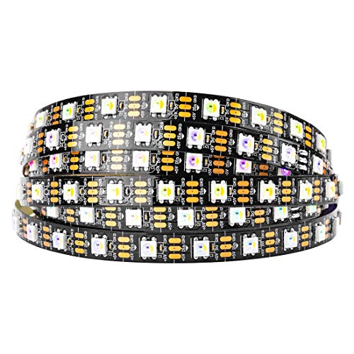 BTF-LIGHTING RGBW RGBWW RGB+Warm wit SK6812 (Vergelijkbare WS2812B) 5m 60LEDs/Pixels/m Individueel Adresseerbare Flexibele 4 Kleur in 1 LED Droom Kleuren Strip IP30 Niet-Waterdicht DC5V Zwart PCB