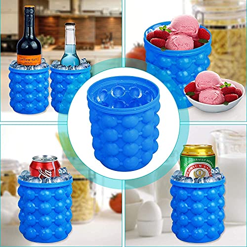 Hielera grande con tapa y molde para cubitos, azul miniatura 3