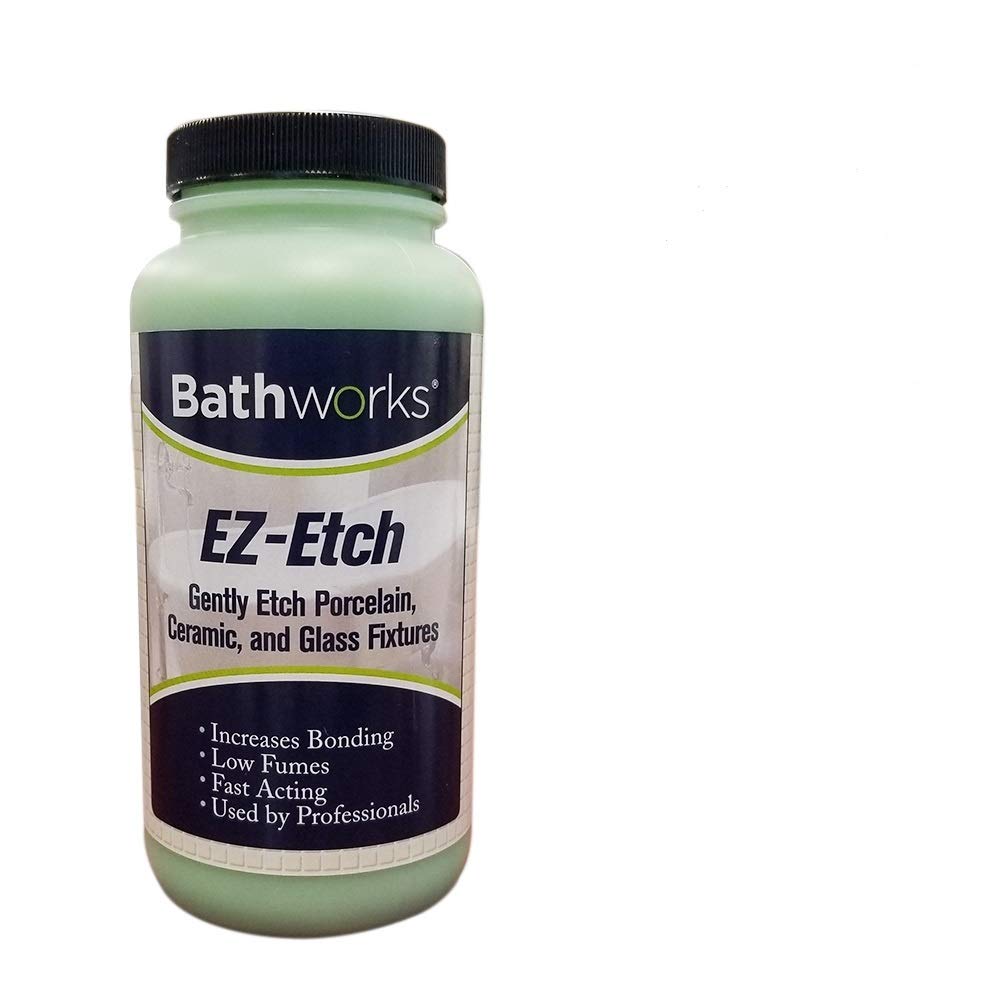 BathworksEZ Etch Etching Paste; 16oz; Tub, Tile, Wall Surround, Sink, Porcelain, Ceramic, Glass Fixtures; Increase Bonding; Low Fumes; Fast Acting
