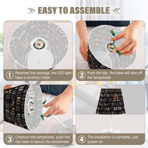 Lámpara de mesa LED para regalo con diseño de libros y puerto USB 5