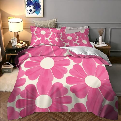 Housse de couette microfibre 140x200 fleurs avec sa taie d'oreiller - 6
