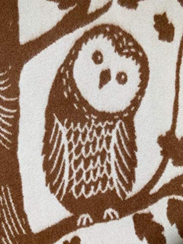 JOWOLLINA Omkeerbare deken wollen deken plaid knuffeldeken wol 130x200 cm (kaneel uil) - Image 4