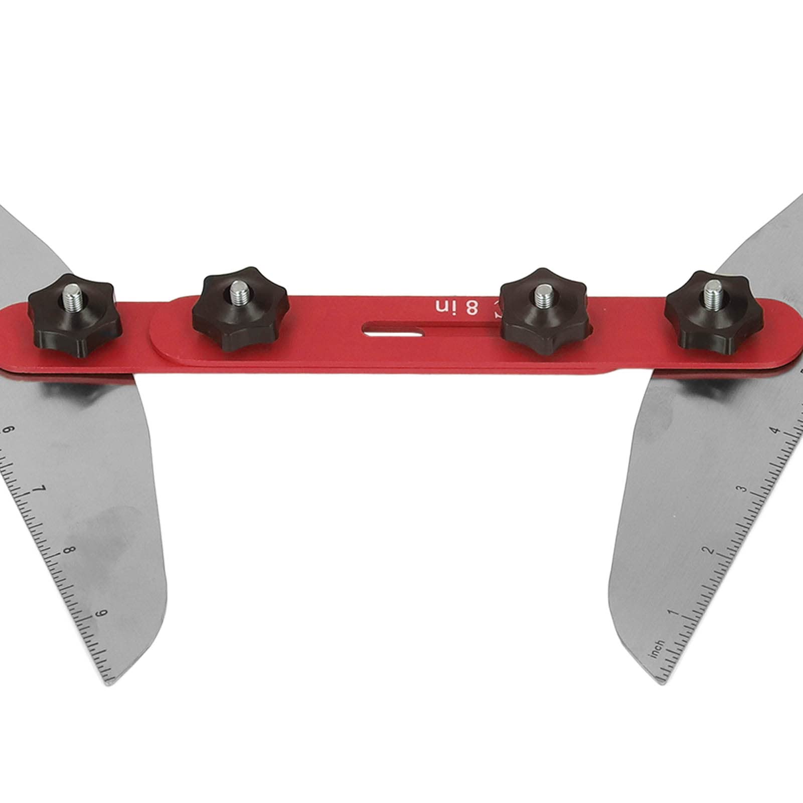 Herramienta de Plantilla de Calibre de Peldaños de Escalera, Plantilla de Trazado de Estante, Plantilla de Medición de Escalera de 11 a 60 Pulgadas, Herramienta de Medición de Escalera,(Rojo)