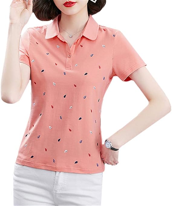 Amazon Ininuk ポロシャツ レディース 短袖 折り襟 シャツ 夏 トップス 細身 可愛い コットン クール エレガント 大きいサイズ スポーツ ゴルフウェア カジュアル ファッション オシャレ 吸汗速乾 通気 通勤 ｍ ４ｘｌ ゴルフシャツ 通販